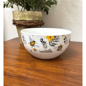 SPRING FLORAL BUMBLE BEE BOWL CEREAL SOUP CERAMIC FARMHOUSE COTTAGECORE RUSTIC